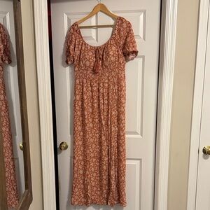 Derek Heart Terracotta Floral Maxi Dress